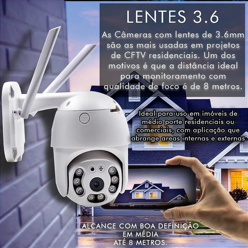 Câmera IP WiFi HD 3 Prova D'Água Infravermelho Externa